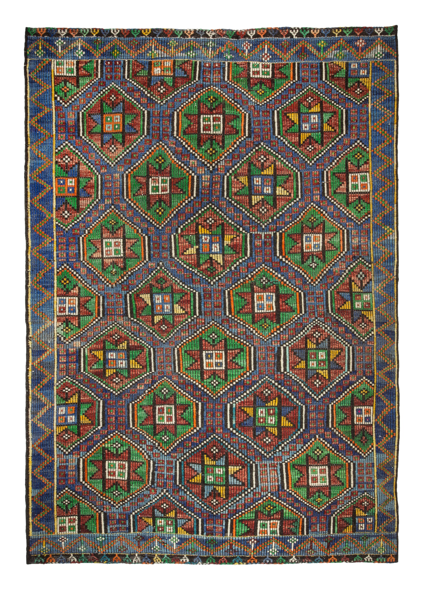 Vintage Nomadic Tribal Kilim Kapadokya | 1970s
