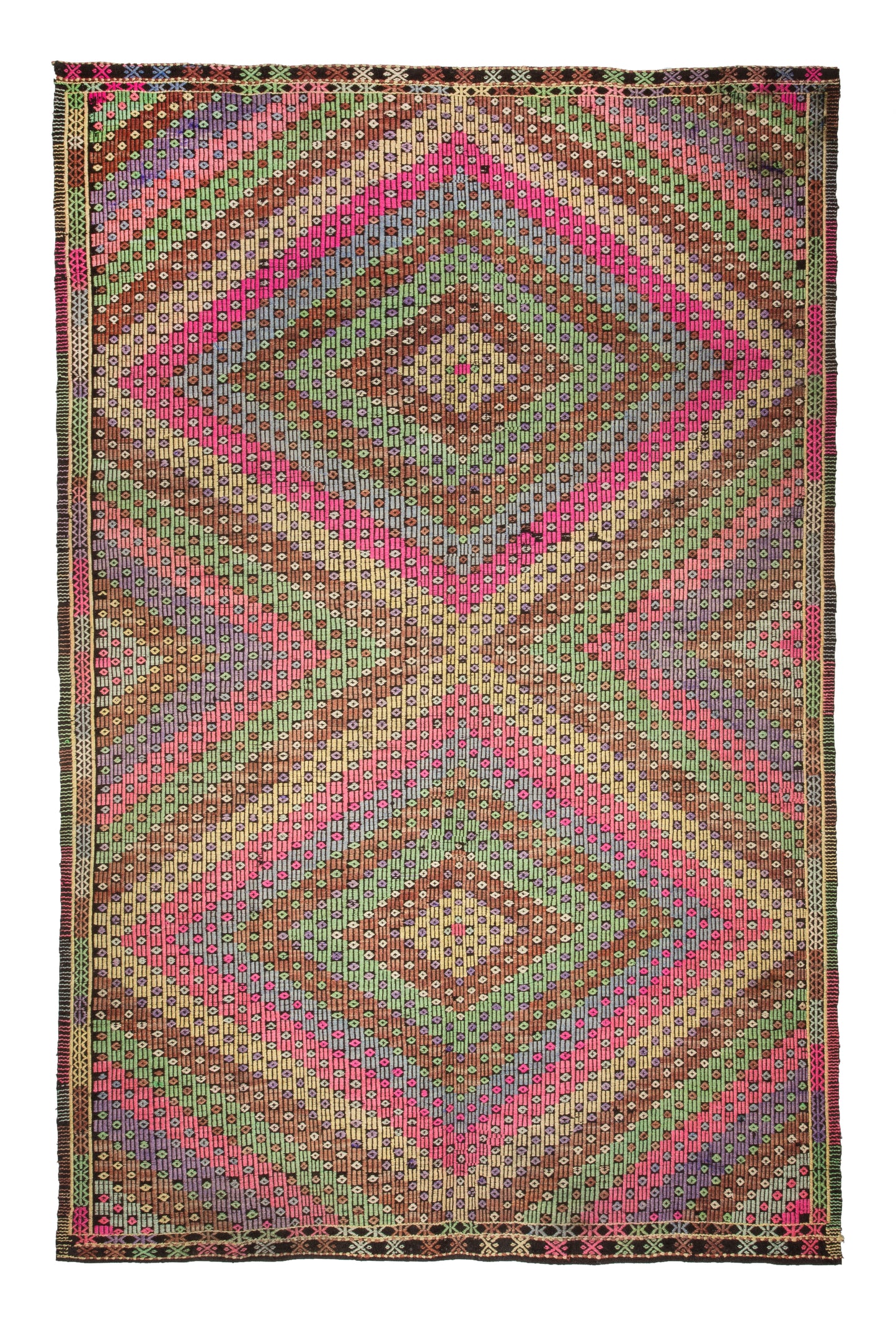 Vintage Nomadic Pastel Kilim | 1970s