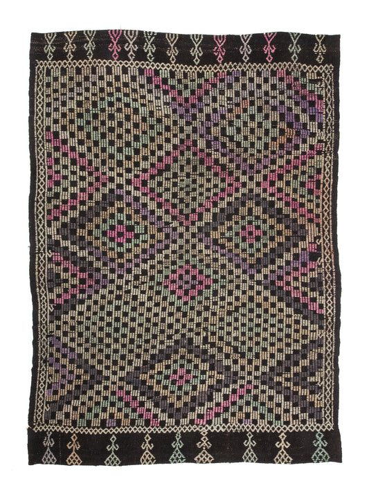 Vintage Nomadic Tribal Kilim Afyon | 1950s